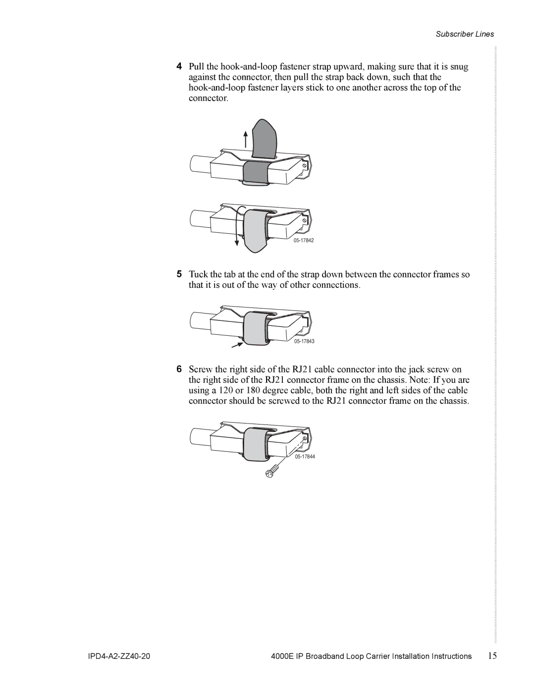 Zhone Technologies 4000E installation instructions Subscriber Lines 