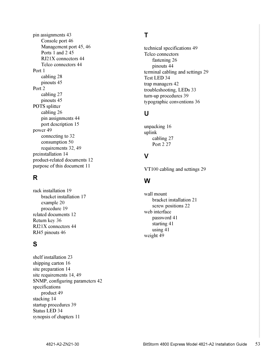 Zhone Technologies 4821-A2 manual 