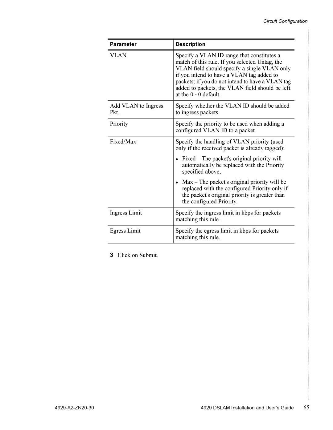 Zhone Technologies 4929 DSLAM manual Vlan 