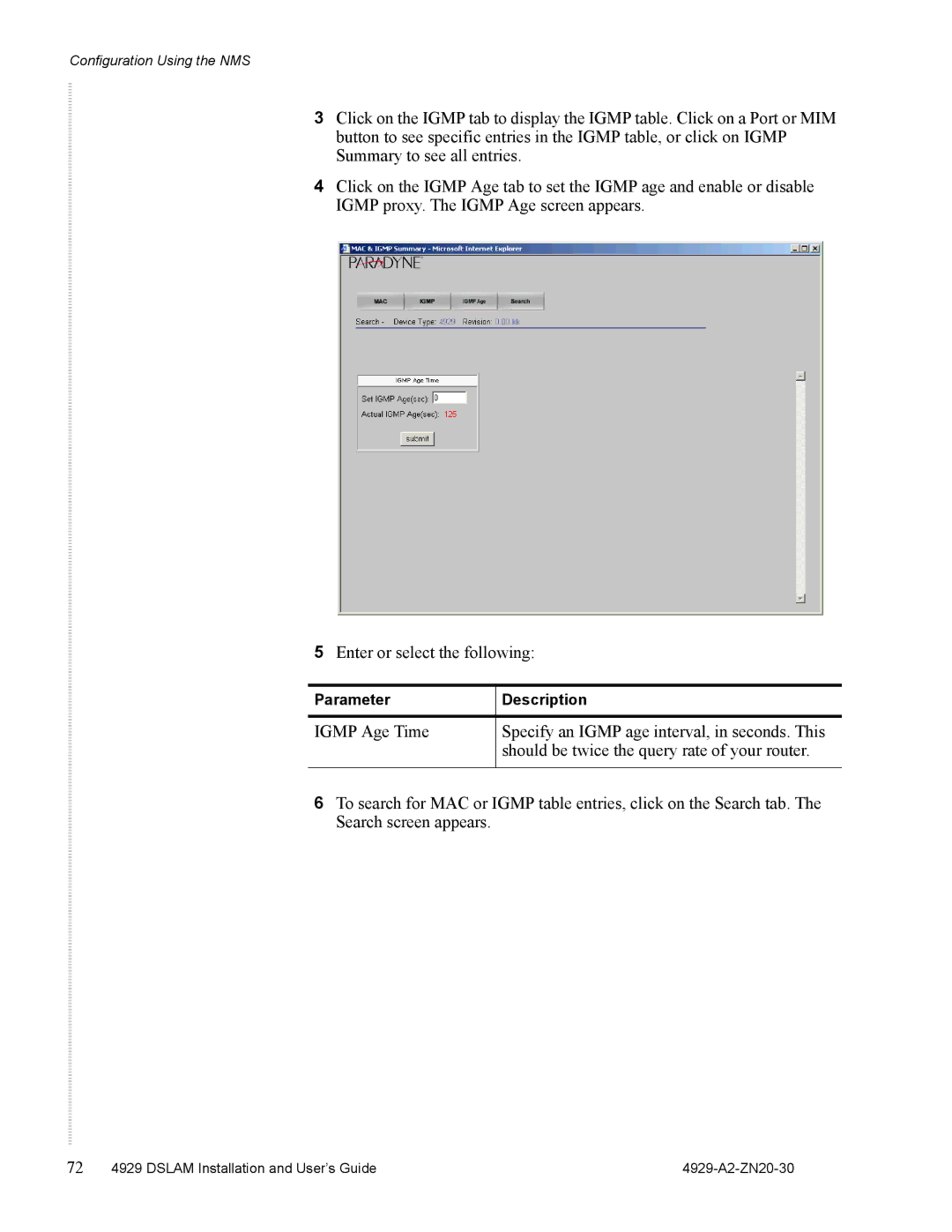 Zhone Technologies 4929 DSLAM manual Parameter Description 