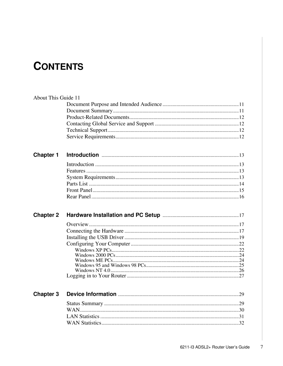 Zhone Technologies 6211-I3 ADSL2+ manual Contents 