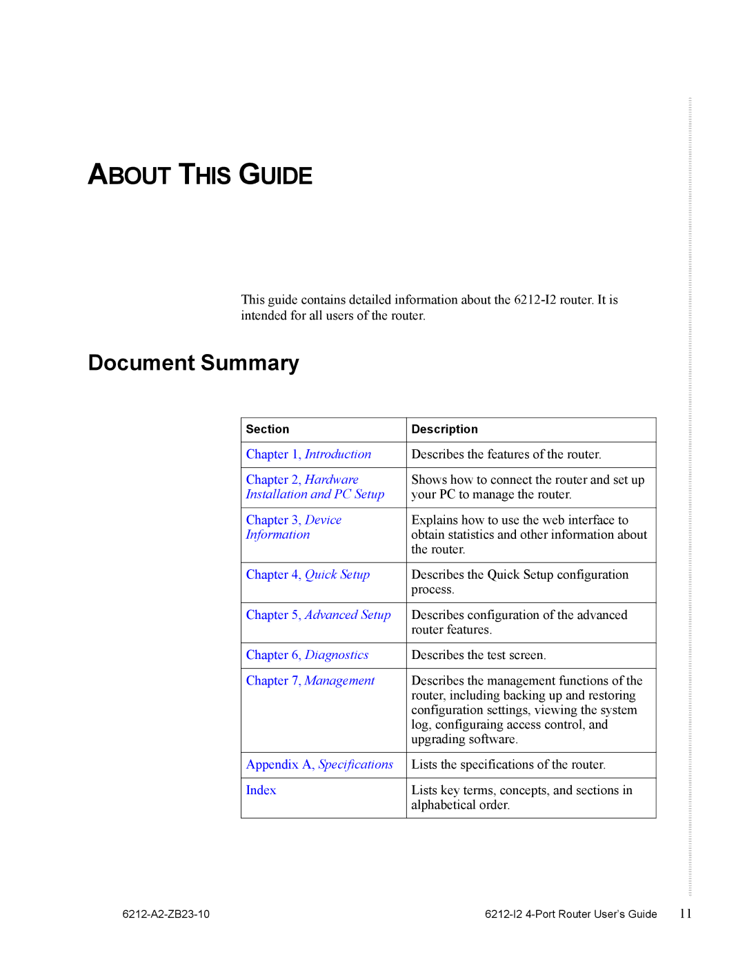 Zhone Technologies 6212-I2 manual About this Guide, Document Summary 