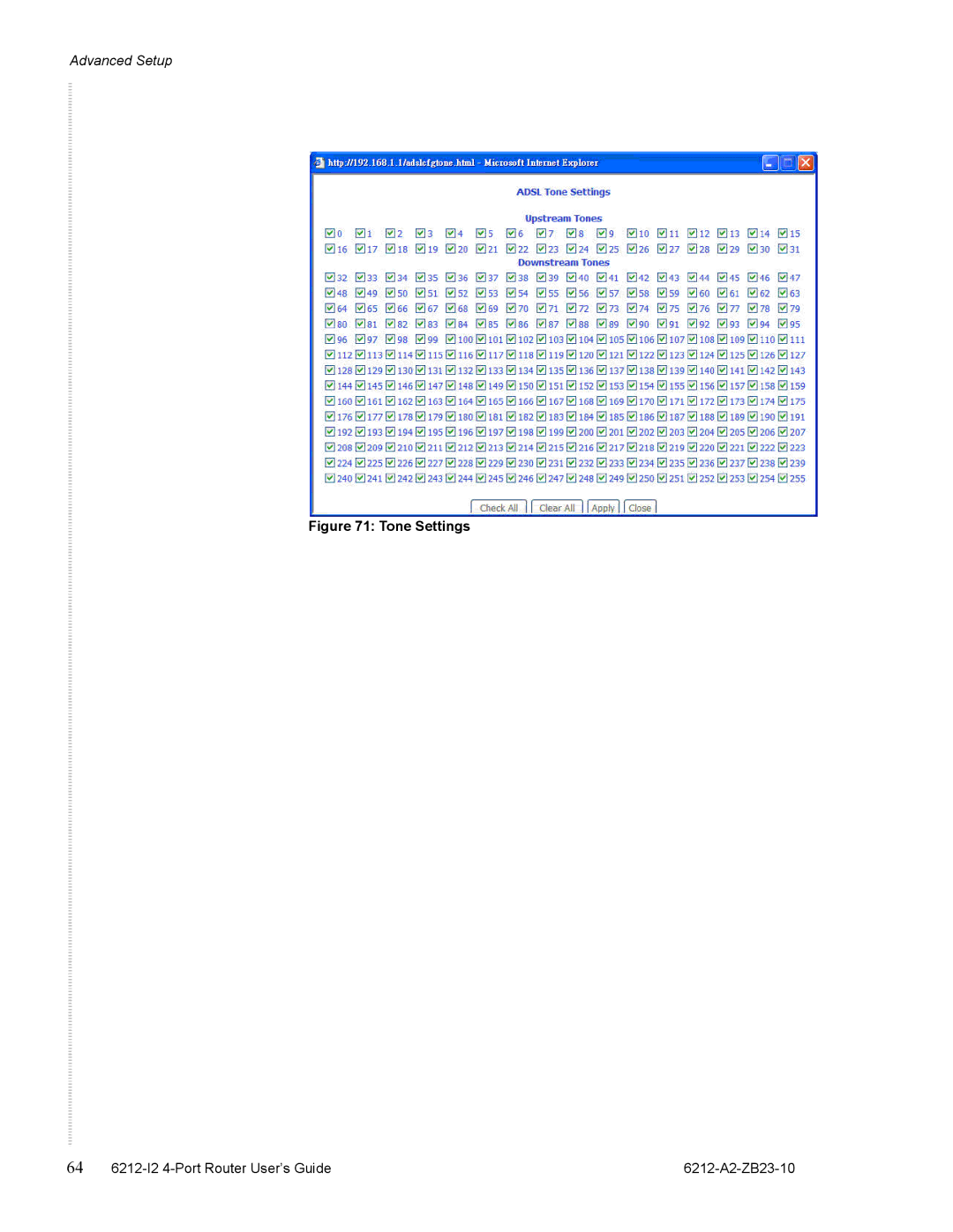 Zhone Technologies 6212-I2 manual Tone Settings 