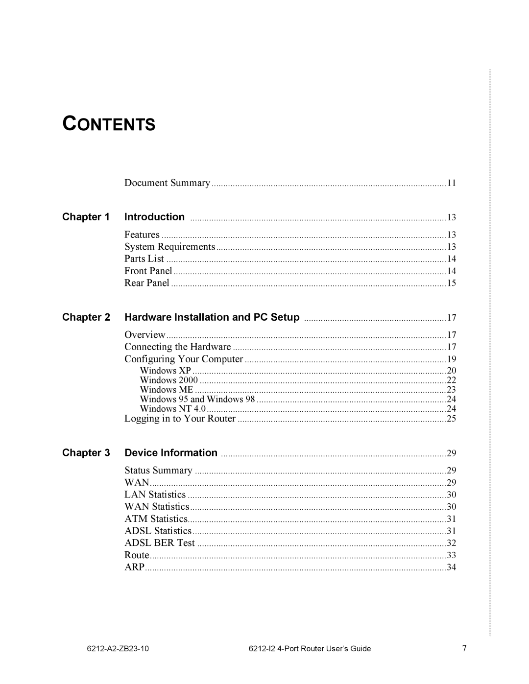 Zhone Technologies 6212-I2 manual Contents 