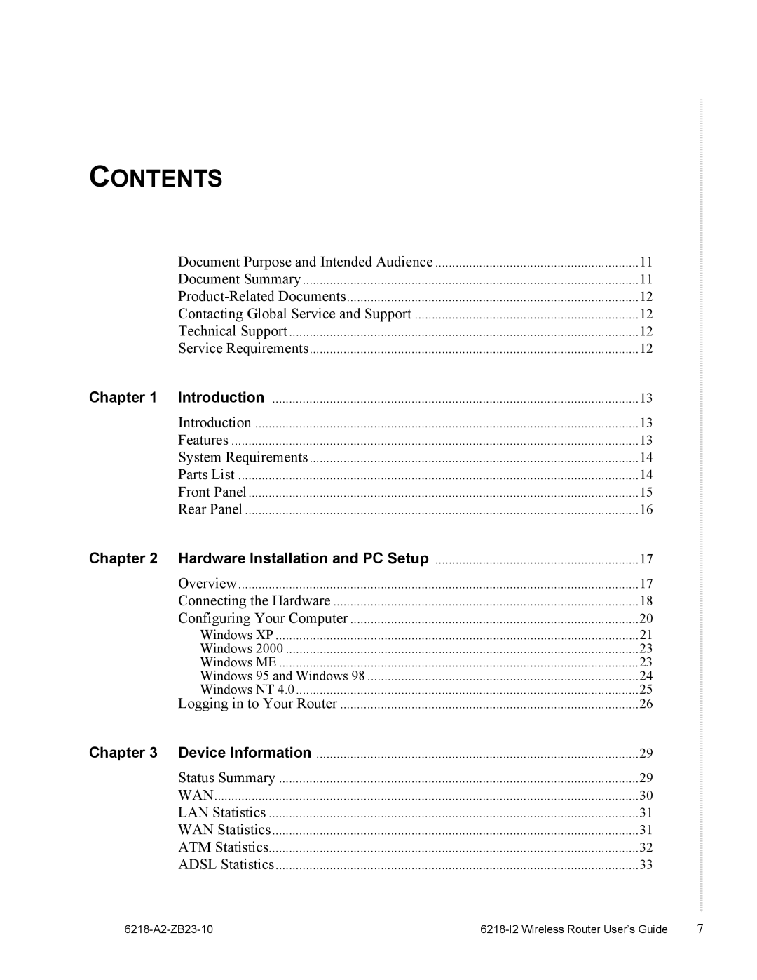 Zhone Technologies 6218-I2 manual Contents 