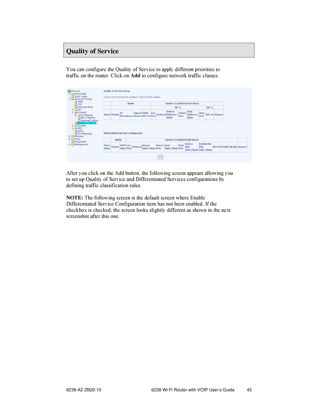 Zhone Technologies 6238-I2 manual Quality of Service 