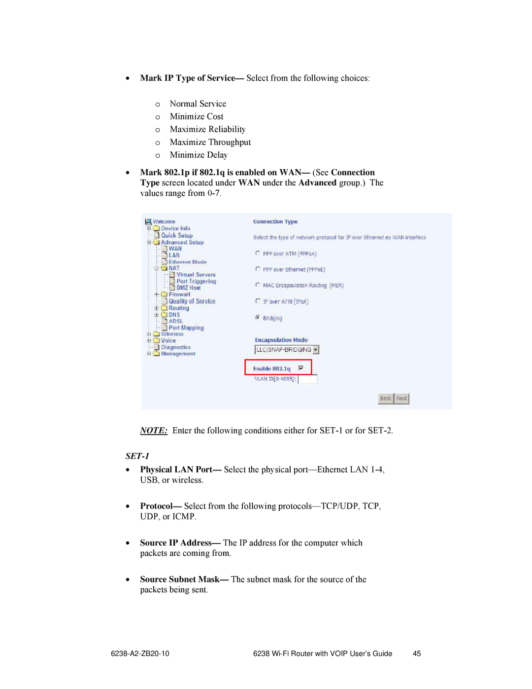 Zhone Technologies 6238-I2 manual SET-1 