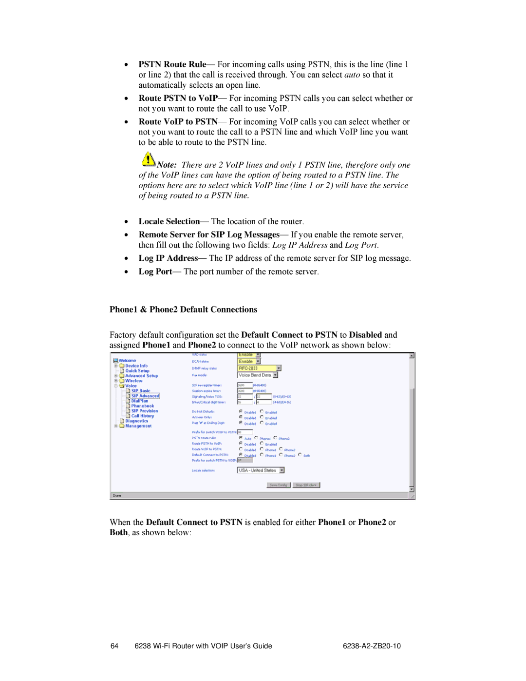 Zhone Technologies 6238-I2 manual Phone1 & Phone2 Default Connections 