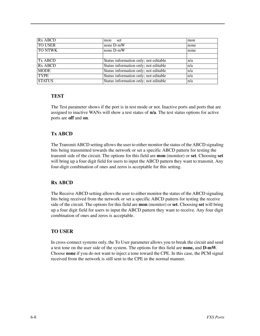 Zhone Technologies IMACS-200 manual Test, Tx Abcd, Rx Abcd, To User 