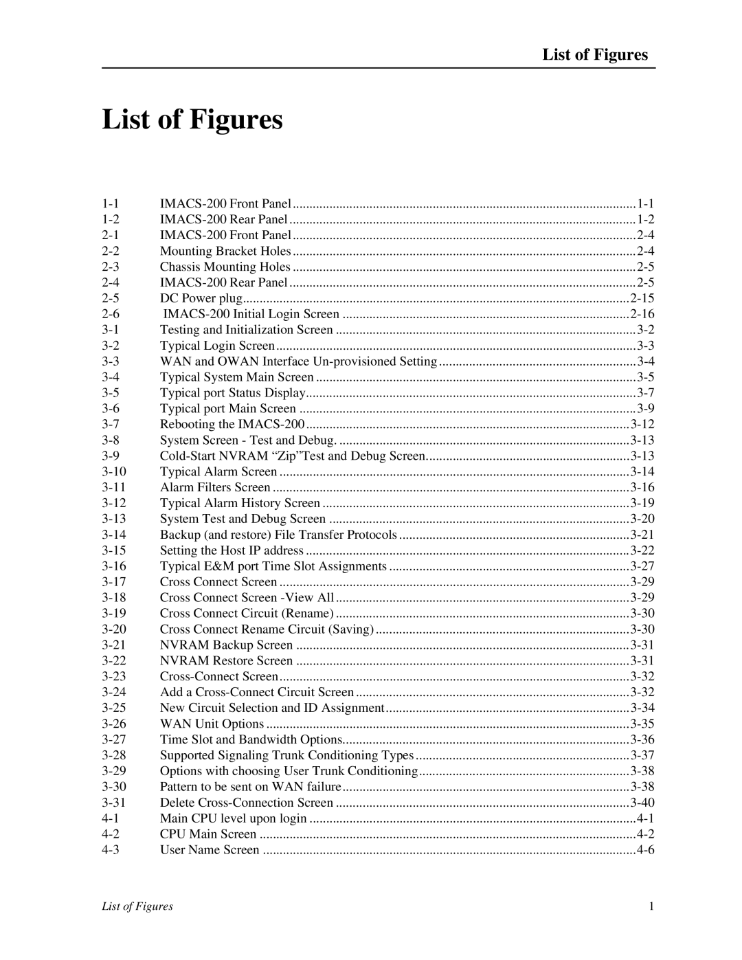 Zhone Technologies IMACS-200 manual List of Figures 