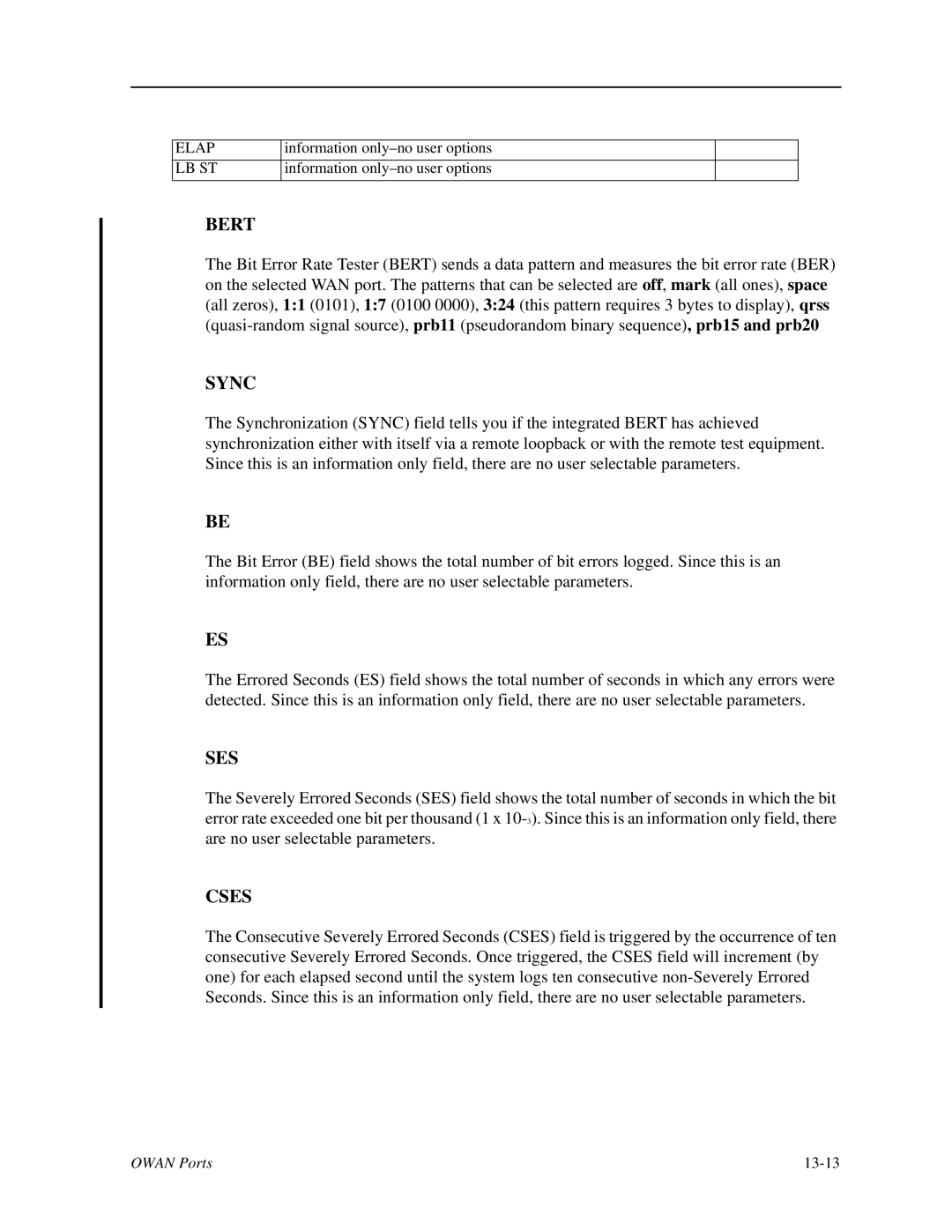 Zhone Technologies IMACS-200 manual Owan Ports 13-13 