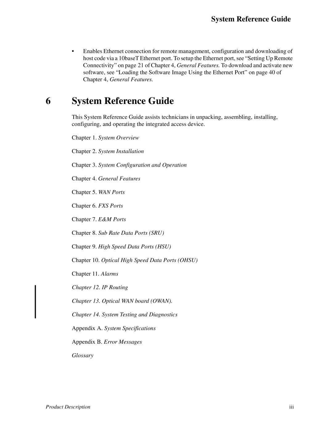 Zhone Technologies IMACS-200 manual System Reference Guide 