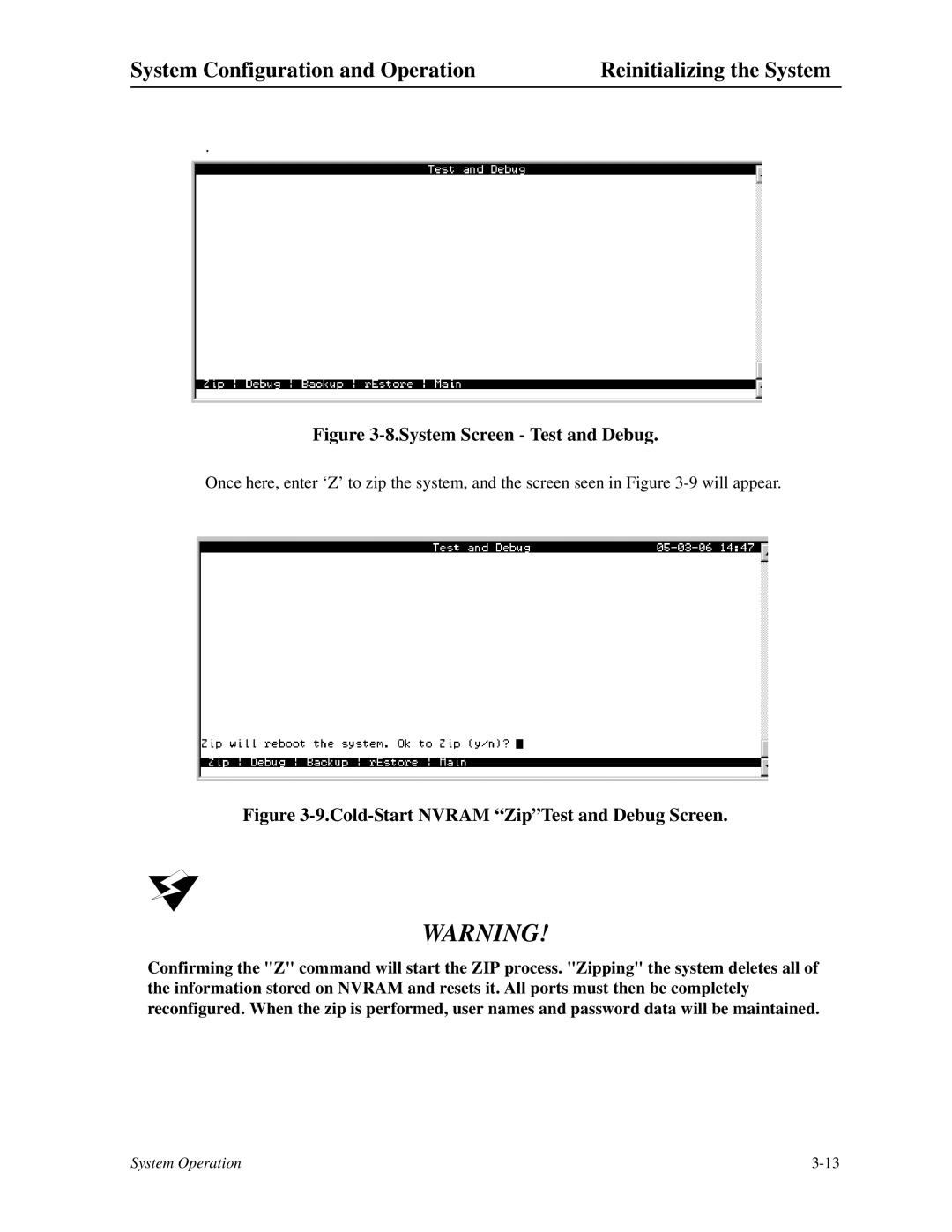 Zhone Technologies IMACS-200 manual System Configuration and Operation Reinitializing the System 