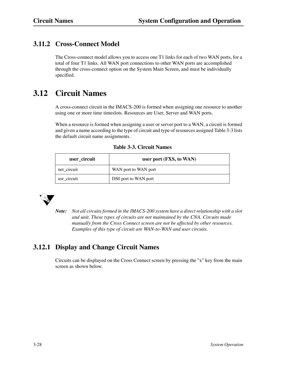 Zhone Technologies IMACS-200 manual Cross-Connect Model, Display and Change Circuit Names 