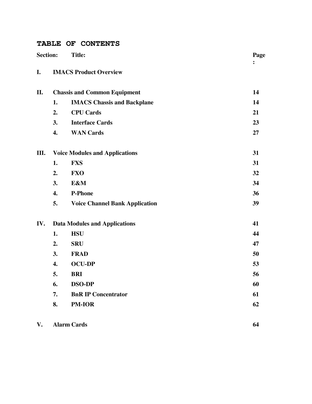 Zhone Technologies Network Device manual Table of Contents 