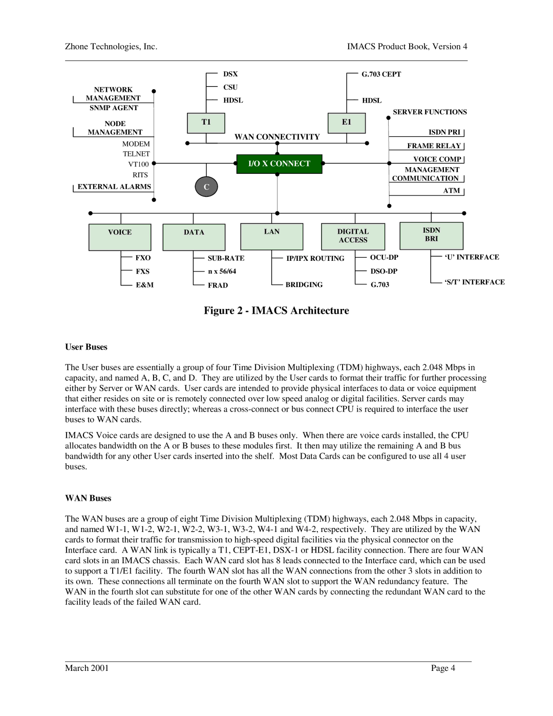 Zhone Technologies Network Device manual User Buses, WAN Buses 