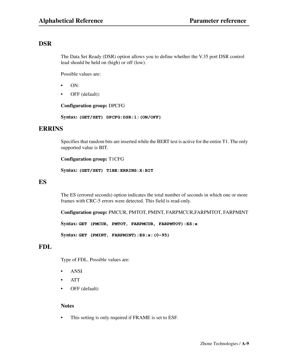 Zhone Technologies Z-PLEX-10-24-DOC-SC manual Dsr, Errins, Fdl 