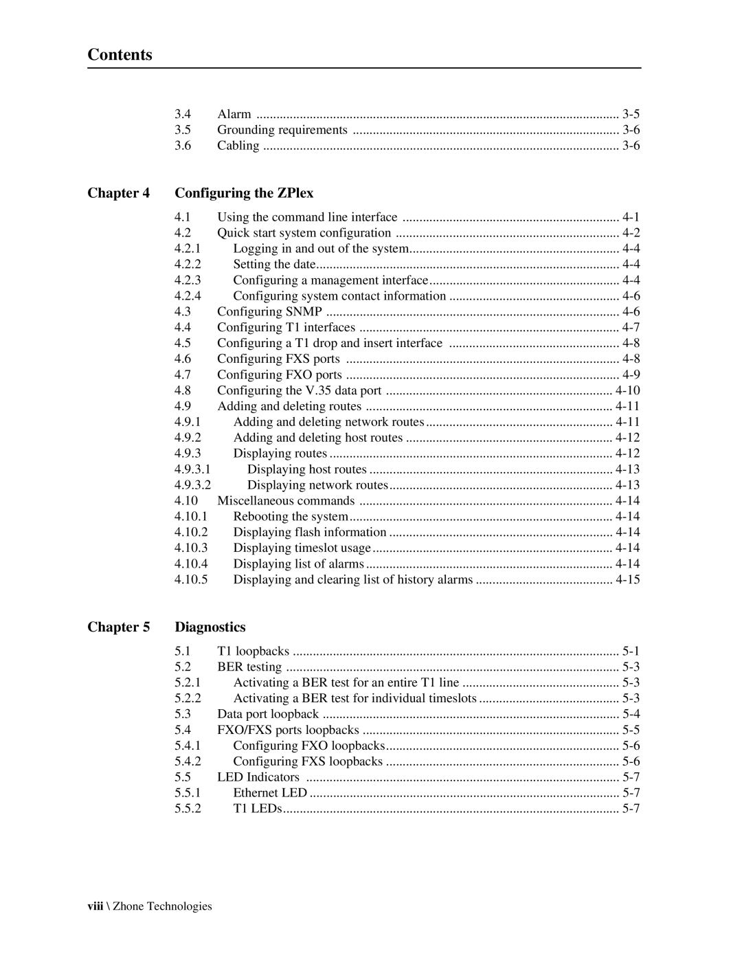 Zhone Technologies Z-PLEX-10-24-DOC-SC manual Chapter Configuring the ZPlex, Chapter Diagnostics 