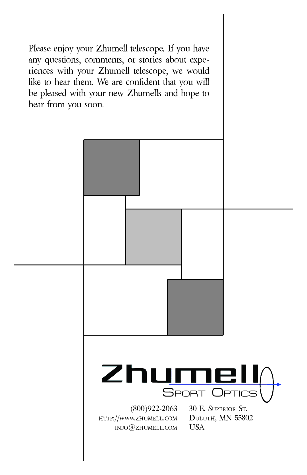 Zhumell ECLIPSE 114 manual Sport Optics 