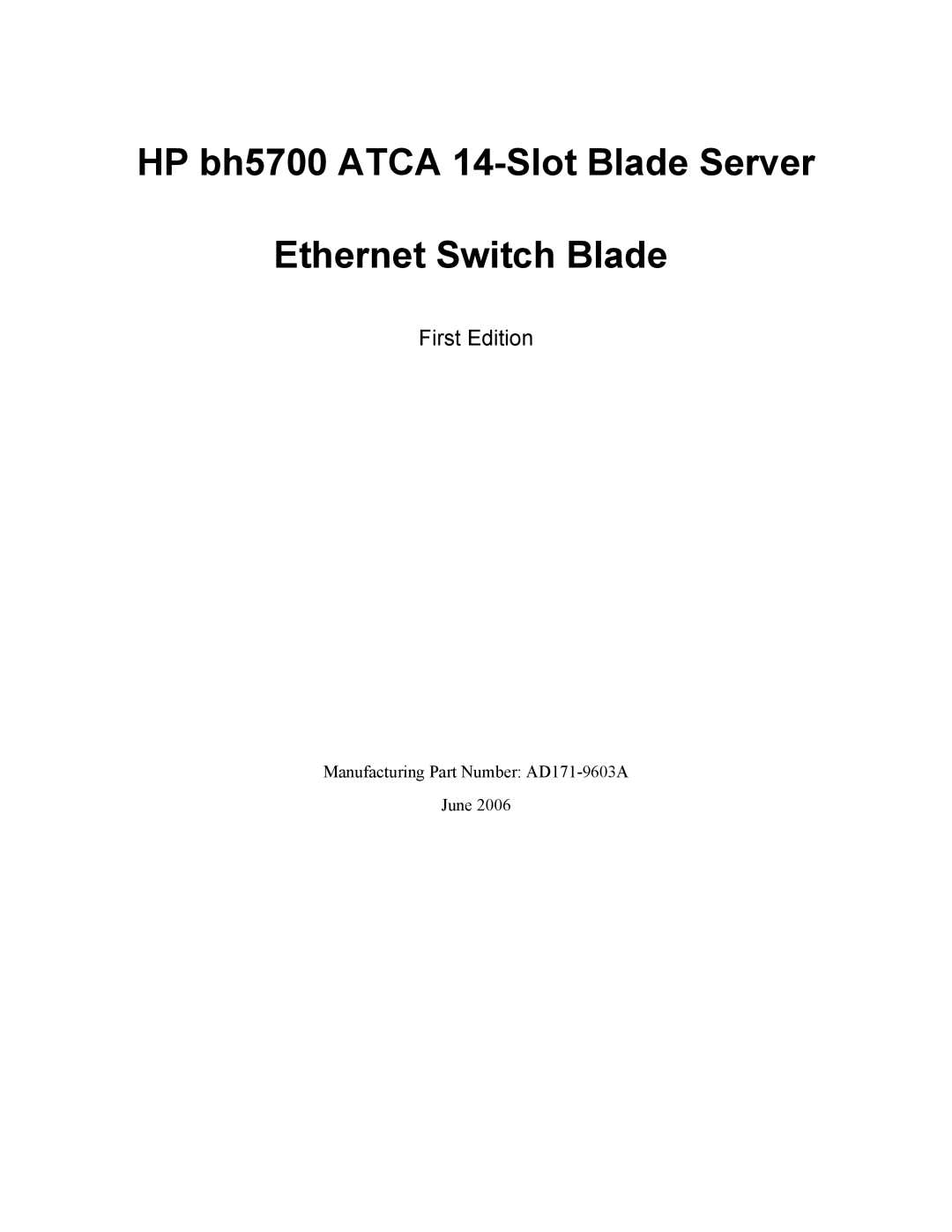 Znyx Networks manual HP bh5700 Atca 14-Slot Blade Server Ethernet Switch Blade 