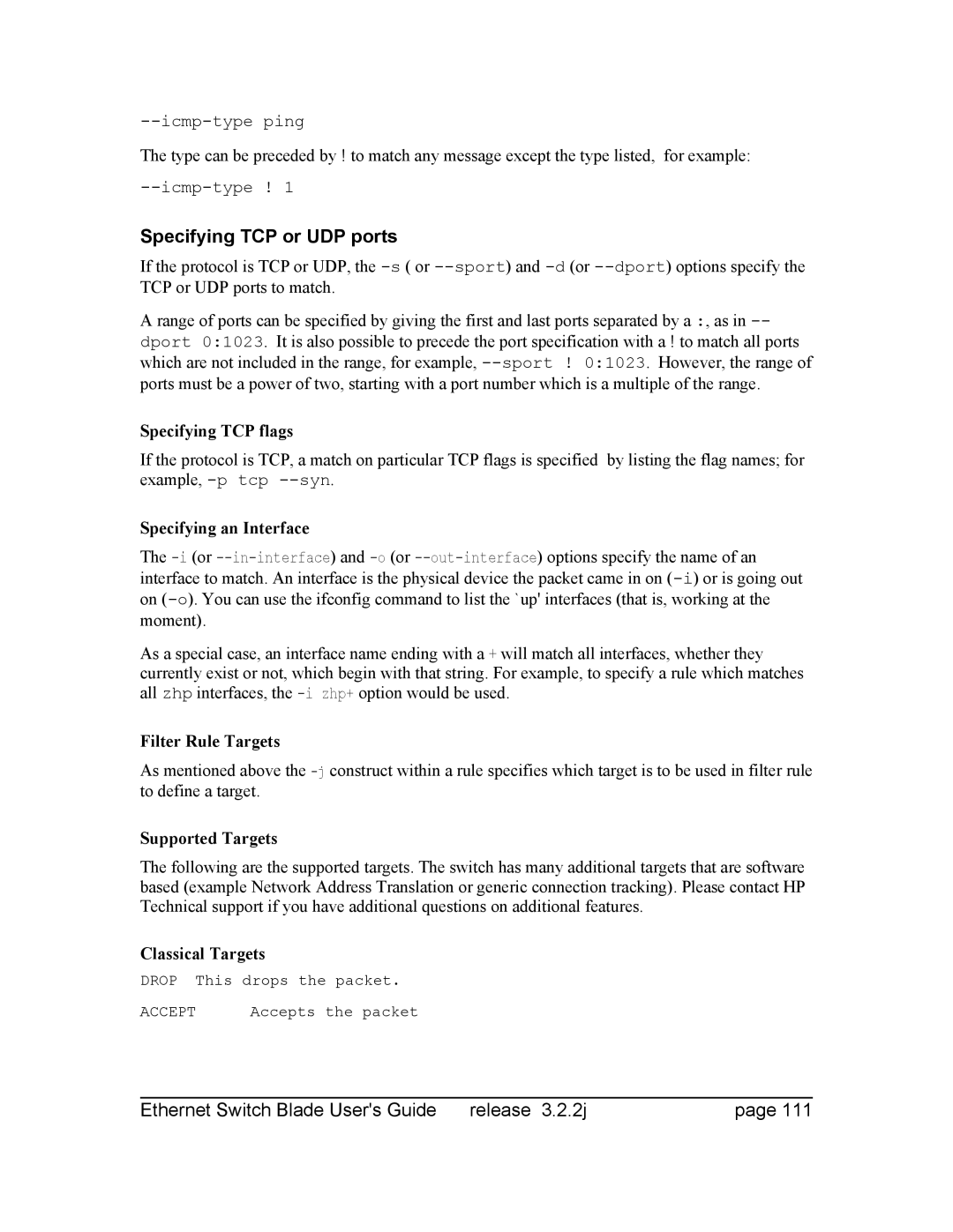 Znyx Networks bh5700 manual Icmp-type ping 