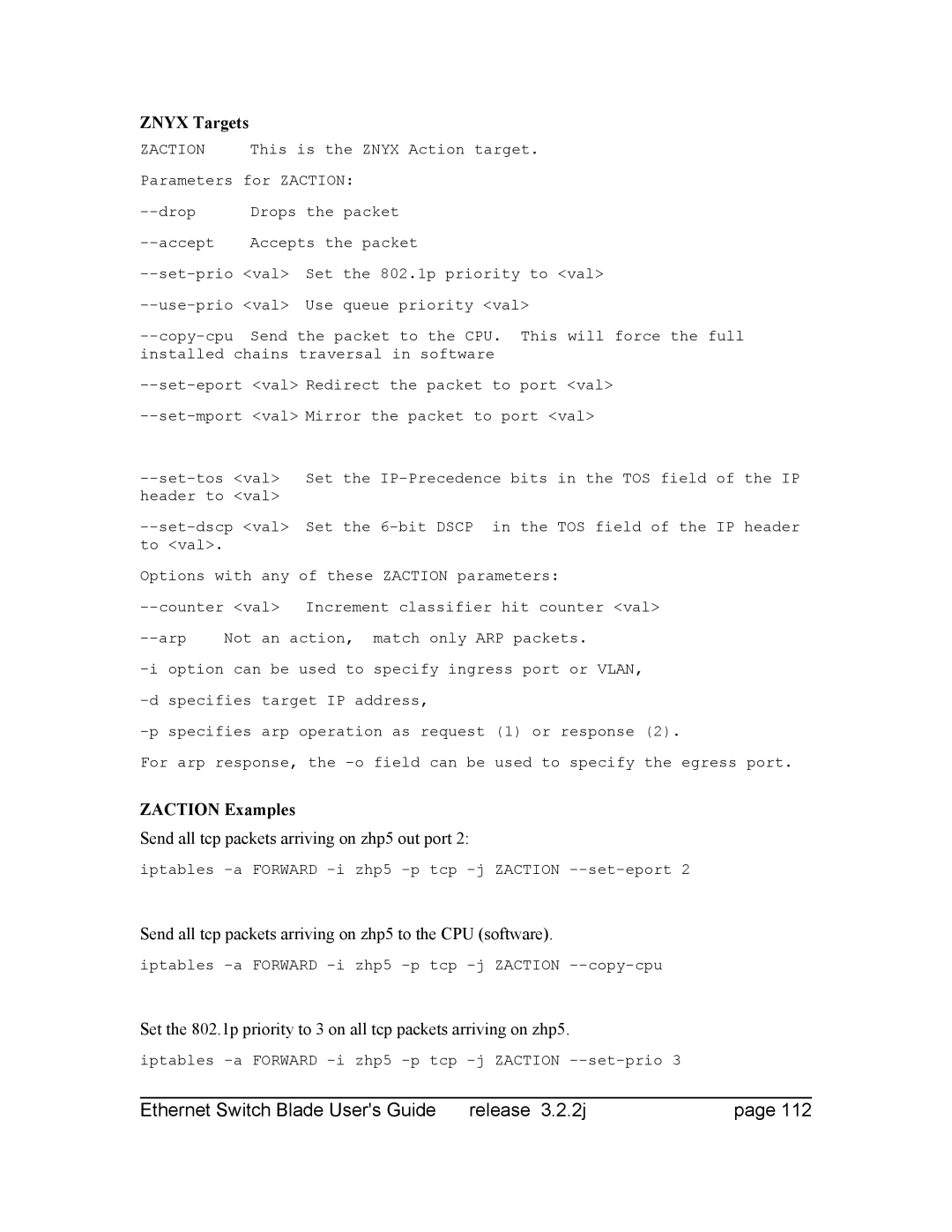 Znyx Networks bh5700 manual Zaction 