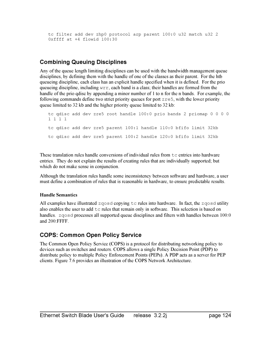 Znyx Networks bh5700 manual Combining Queuing Disciplines, Cops Common Open Policy Service 