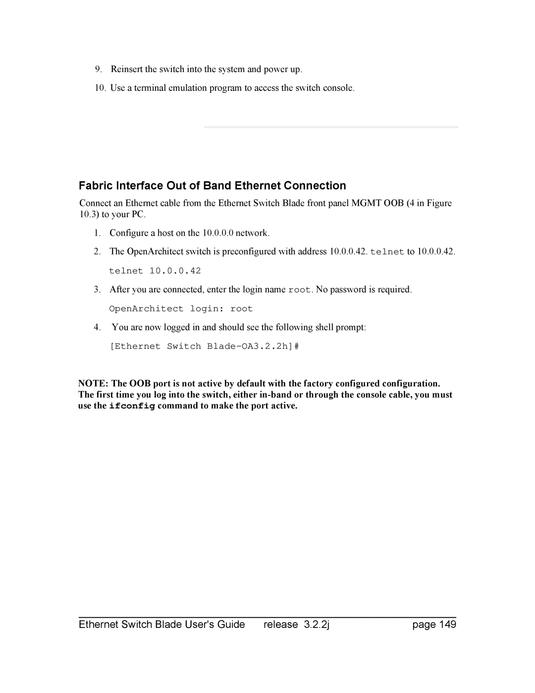 Znyx Networks bh5700 manual Fabric Interface Out of Band Ethernet Connection 