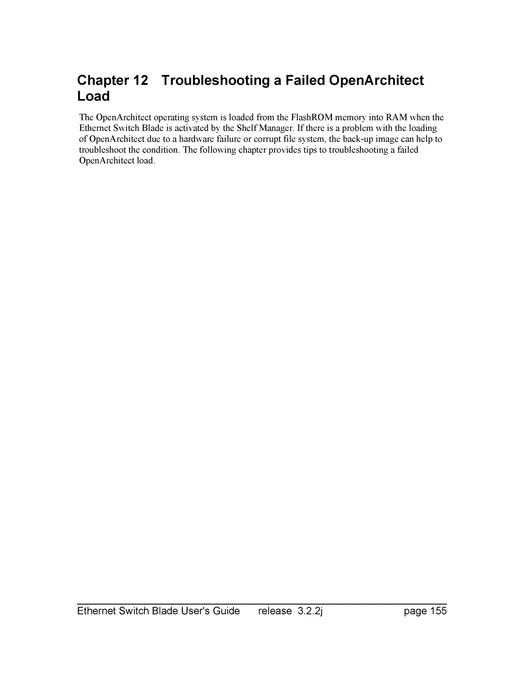 Znyx Networks bh5700 manual Troubleshooting a Failed OpenArchitect Load 