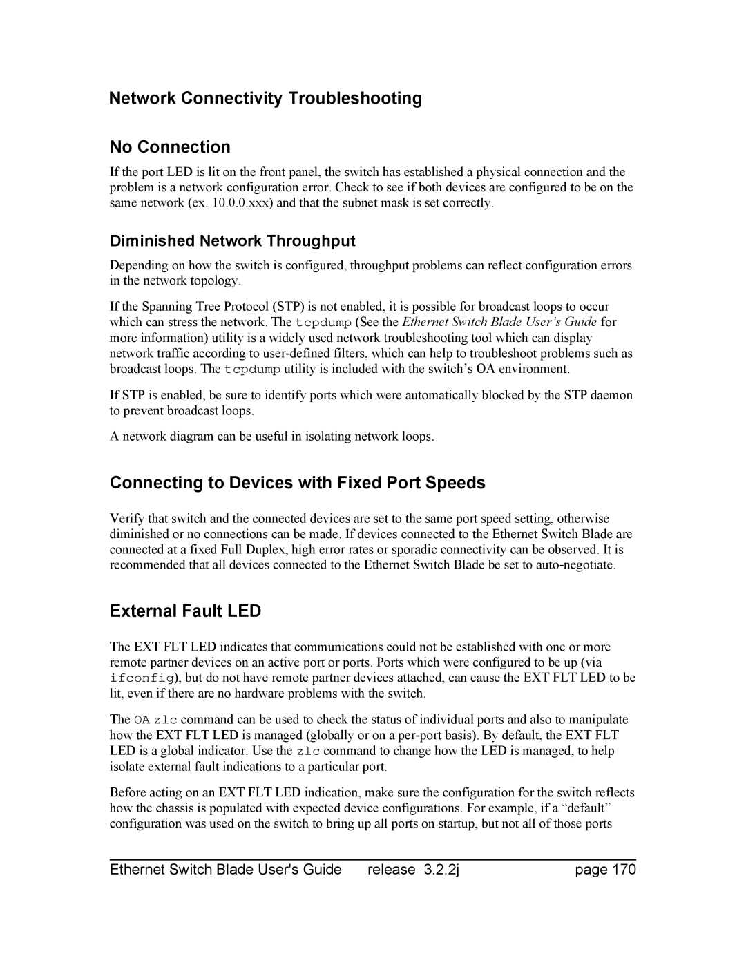 Znyx Networks bh5700 Network Connectivity Troubleshooting No Connection, Connecting to Devices with Fixed Port Speeds 