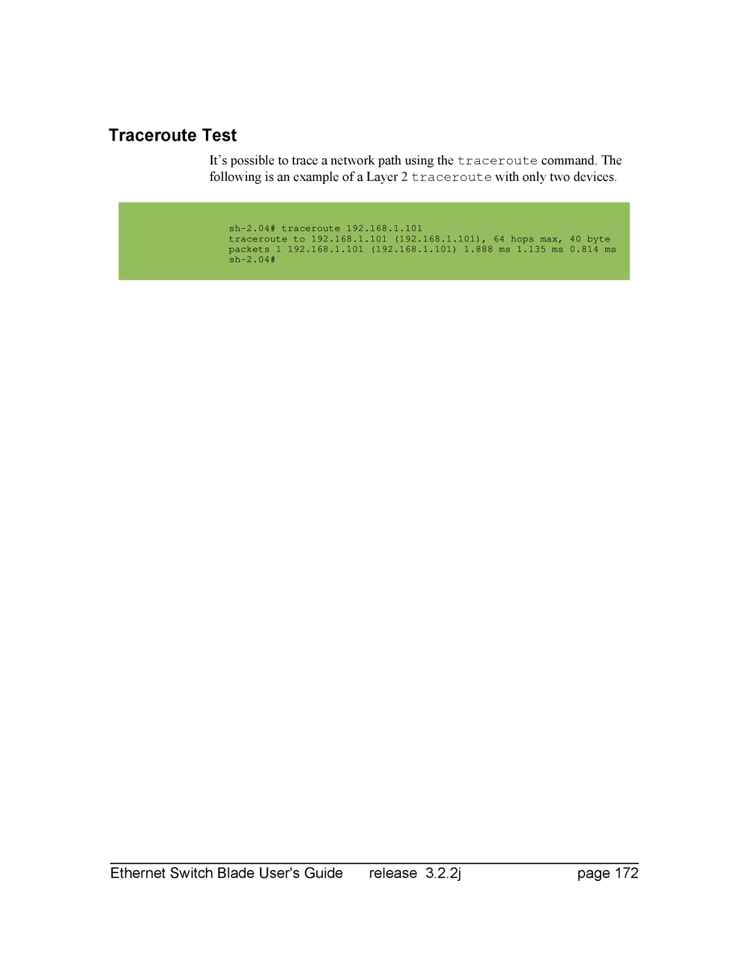 Znyx Networks bh5700 manual Traceroute Test 