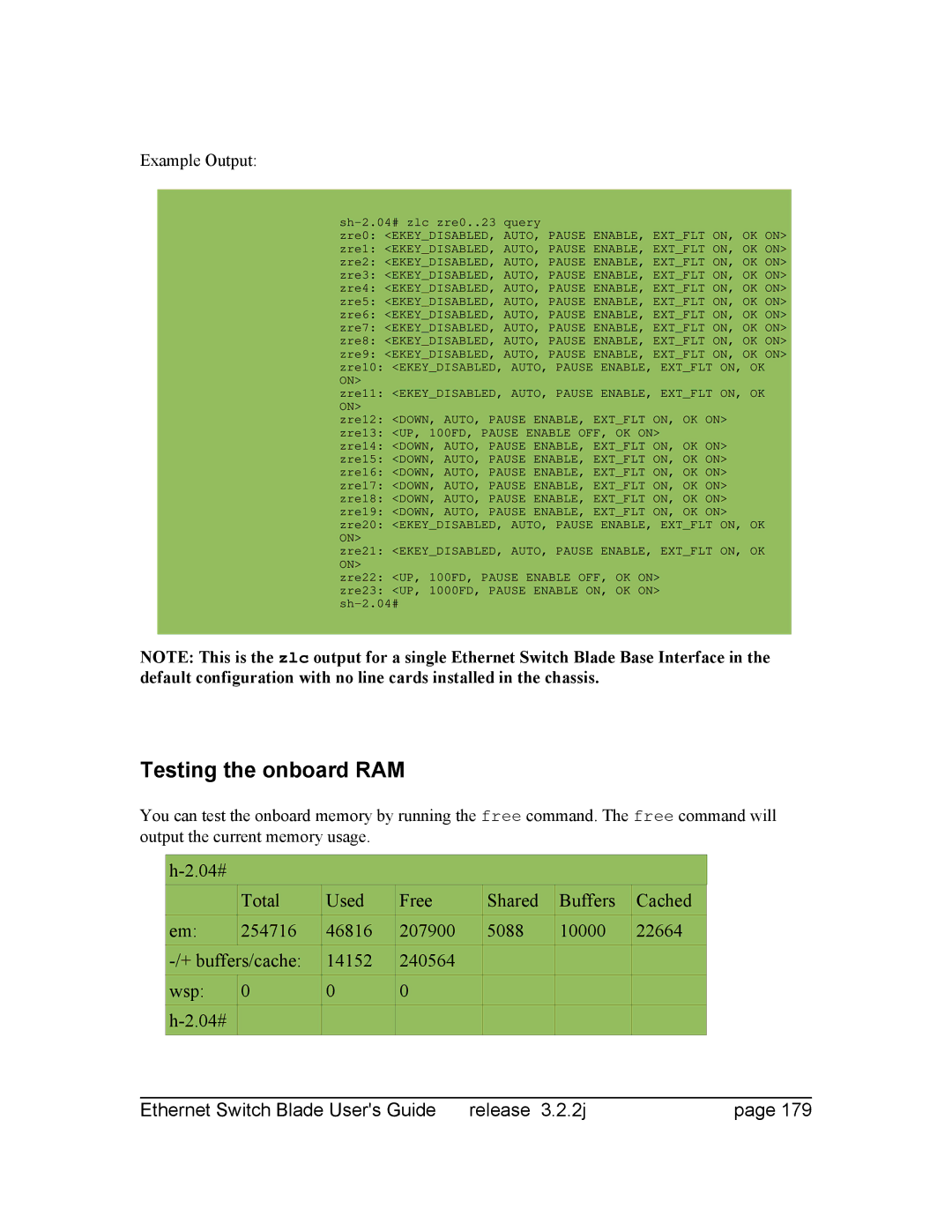 Znyx Networks bh5700 manual Testing the onboard RAM 