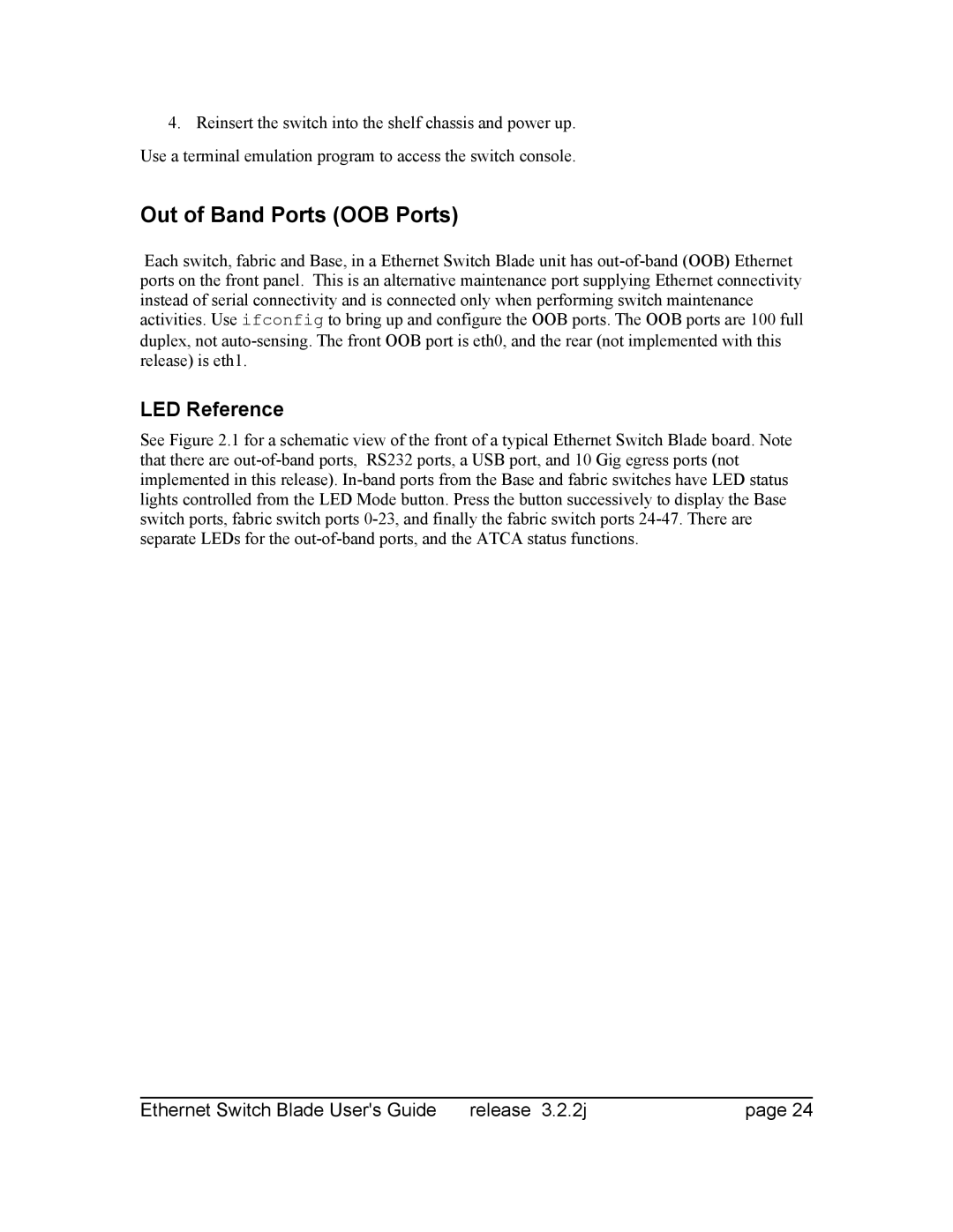 Znyx Networks bh5700 manual Out of Band Ports OOB Ports, LED Reference 