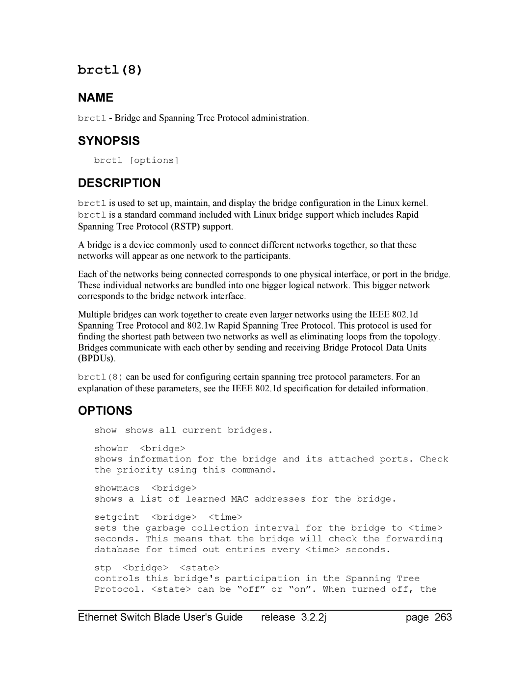 Znyx Networks bh5700 manual Brctl8, Brctl Bridge and Spanning Tree Protocol administration 