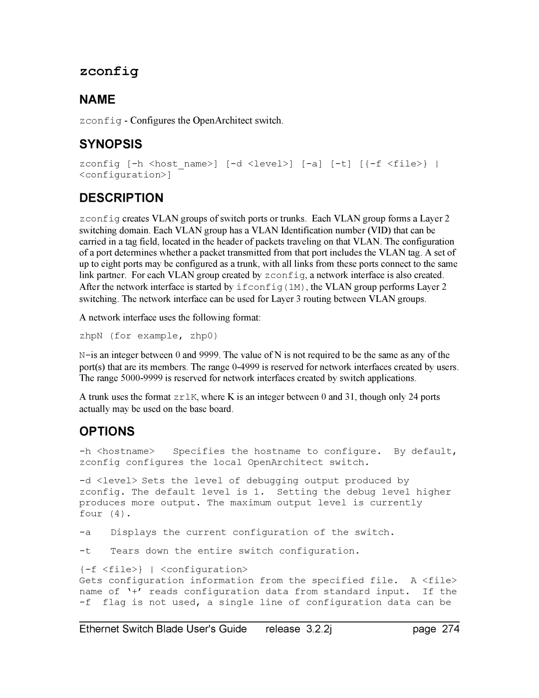 Znyx Networks bh5700 manual ZhpN for example, zhp0 