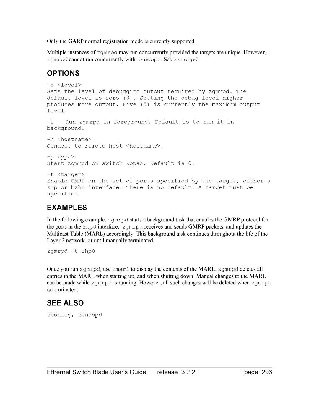 Znyx Networks bh5700 manual Zgmrpd -t zhp0 