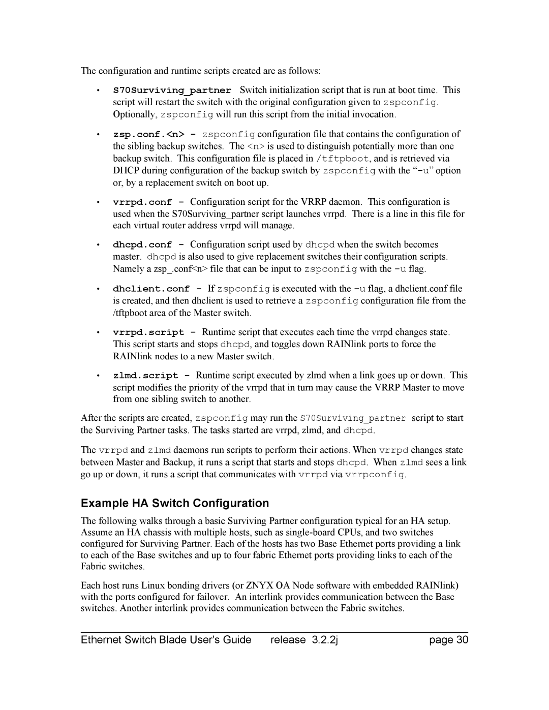 Znyx Networks bh5700 manual Example HA Switch Configuration 