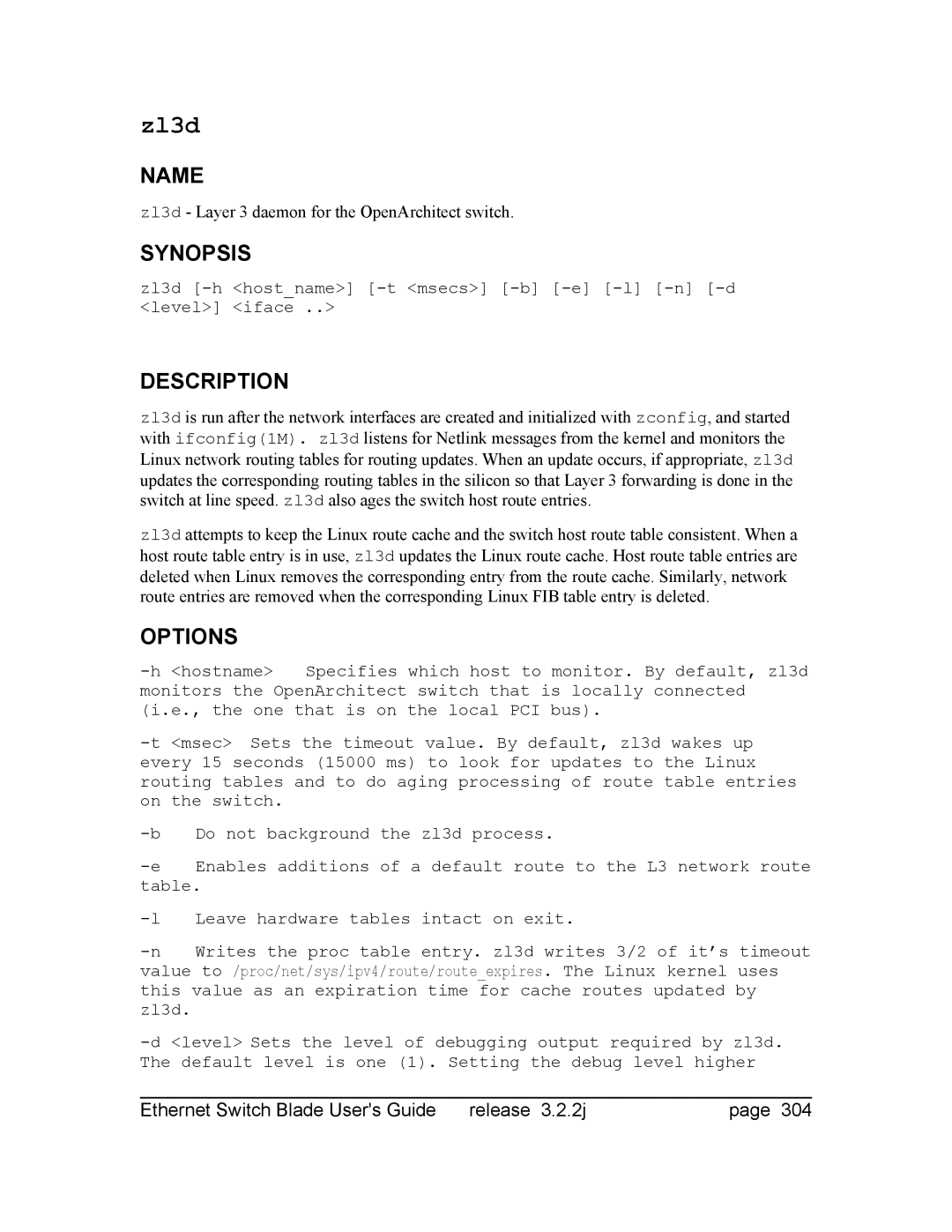 Znyx Networks bh5700 manual Zl3d -h hostname -t msecs -b -e -l -n -d level iface 