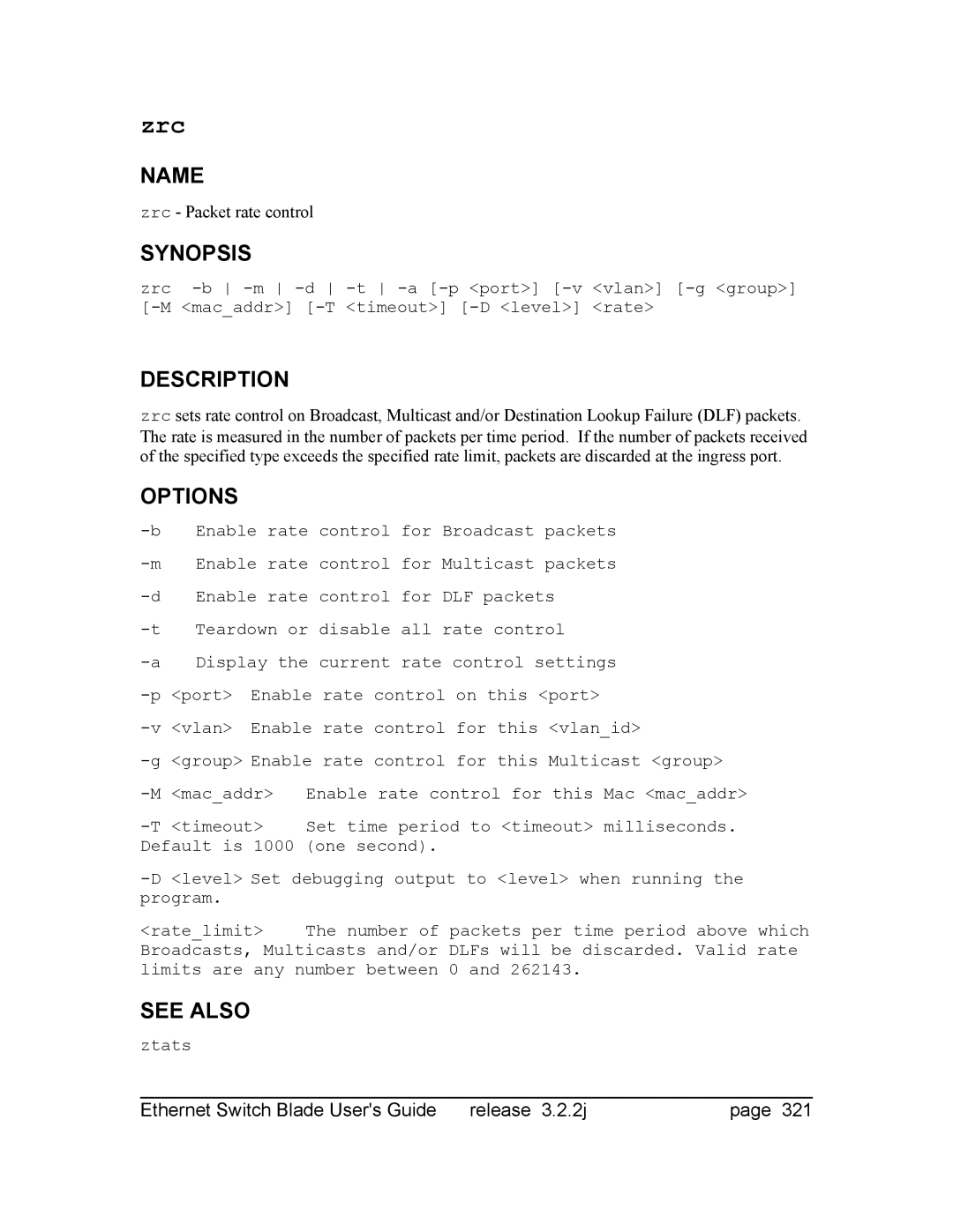 Znyx Networks bh5700 manual Number of packets per time period above which 