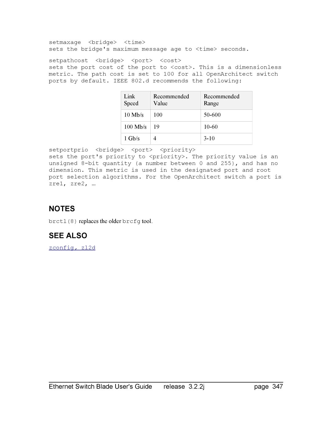 Znyx Networks bh5700 manual Zconfig, zl2d 