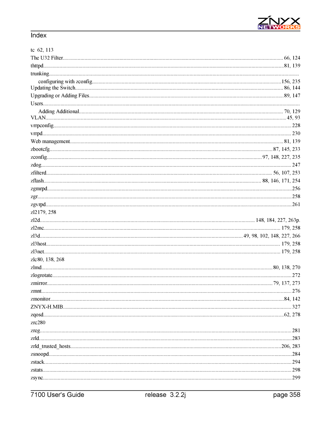 Znyx Networks bh5700 manual Tc 62 