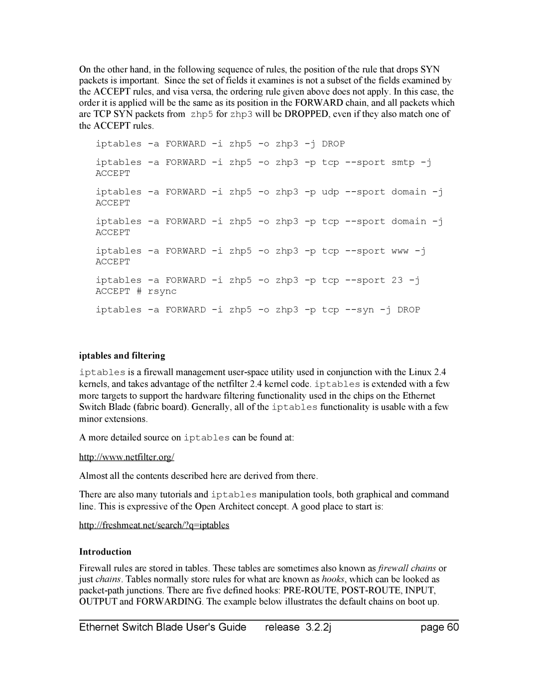 Znyx Networks bh5700 manual Iptables and filtering, Introduction 