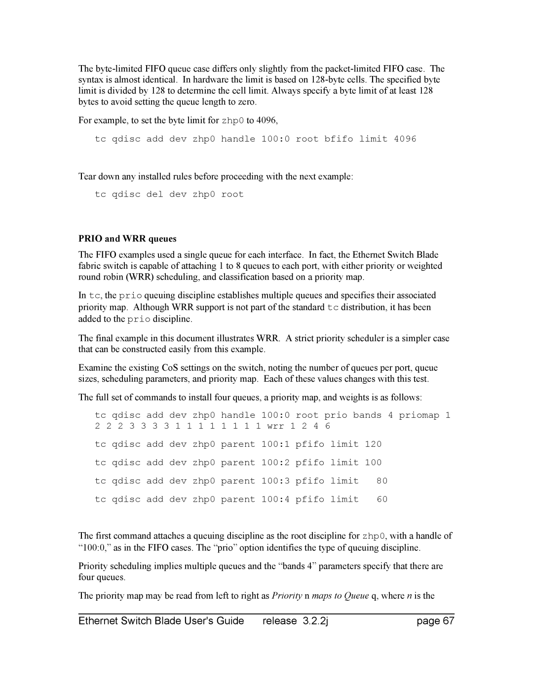 Znyx Networks bh5700 manual Prio and WRR queues 