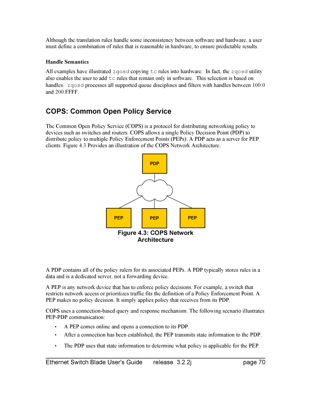 Znyx Networks bh5700 manual Cops Common Open Policy Service, Handle Semantics 