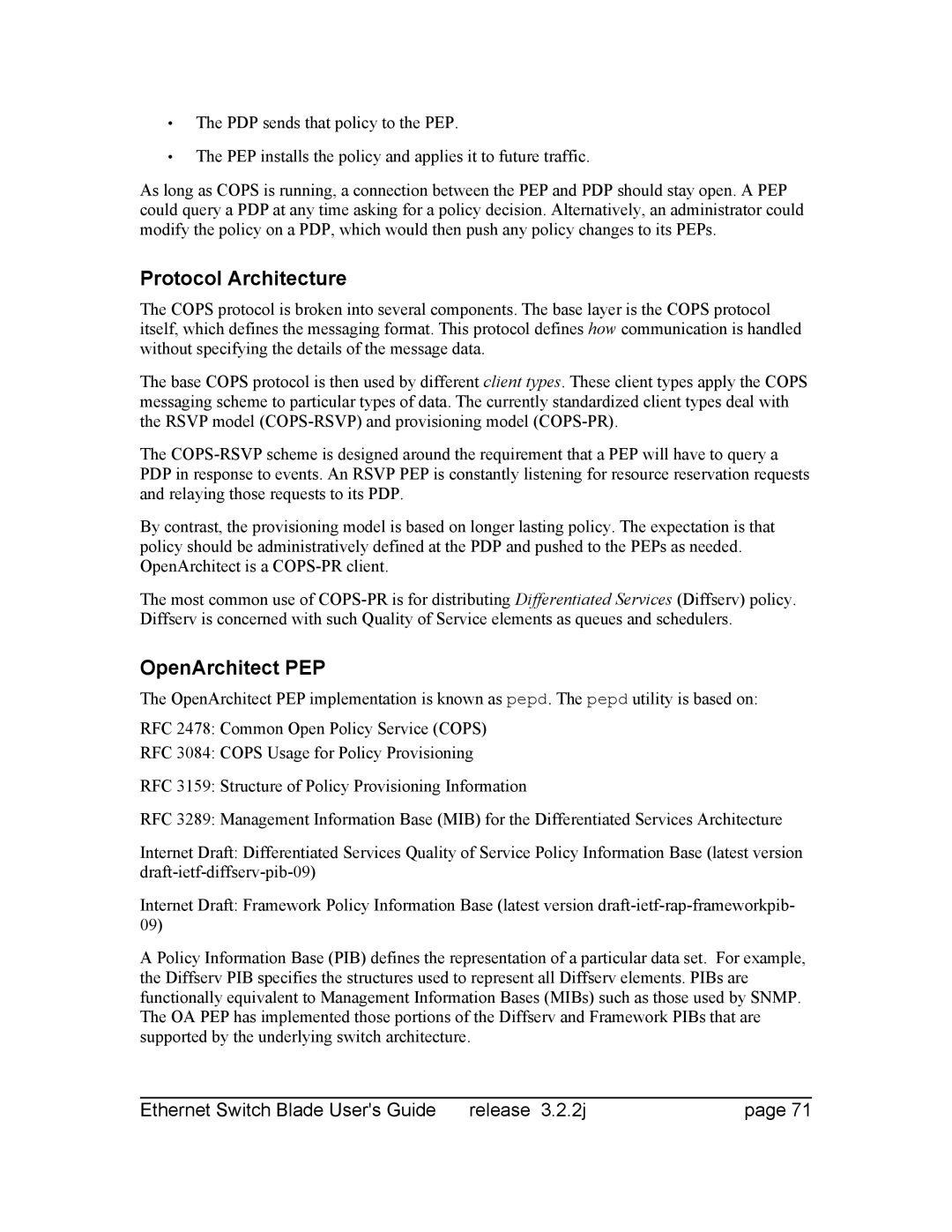 Znyx Networks bh5700 manual Protocol Architecture, OpenArchitect PEP 