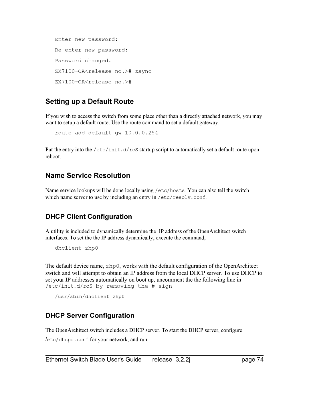 Znyx Networks bh5700 manual Setting up a Default Route, Name Service Resolution 