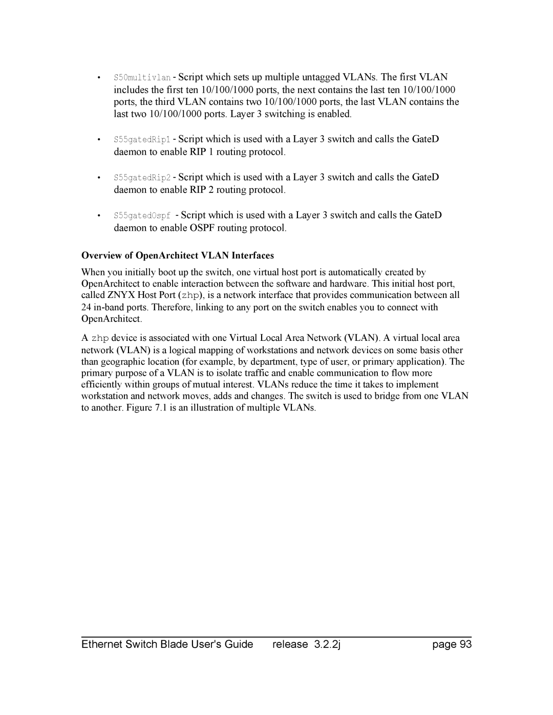 Znyx Networks bh5700 manual Overview of OpenArchitect Vlan Interfaces 