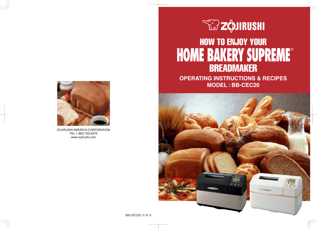 Zojirushi BB-PAC20BA, BB-CEC20WB manual 