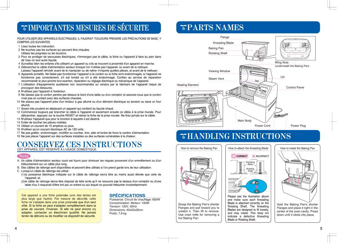 Zojirushi BB-PAC20BA, BB-CEC20WB manual 