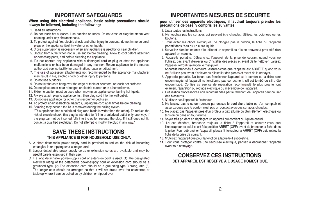 Zojirushi CD-JSC22, CD-JSC30 manual 